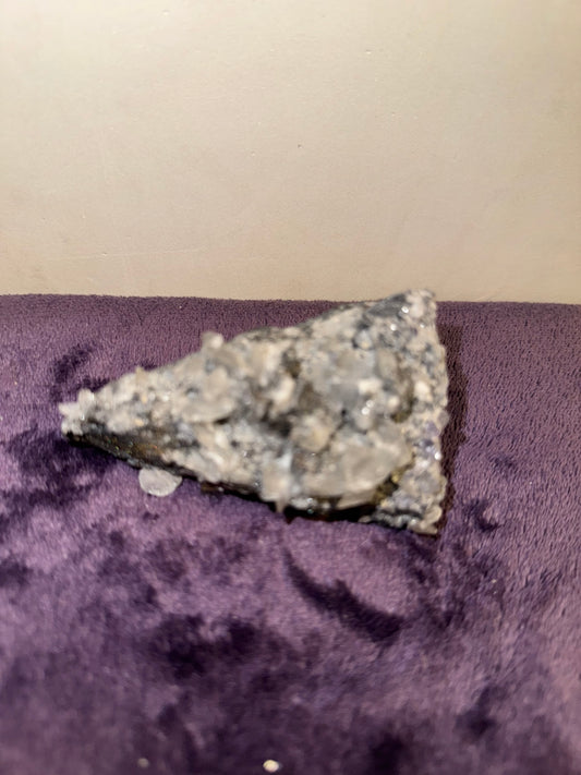 Blade Calcite , Clear Quartz on Sphalerite w/ Chalcopyrite