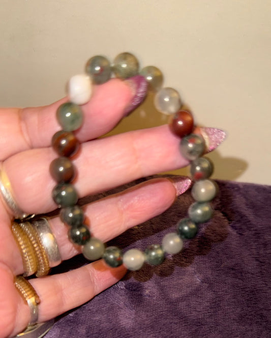 African Bloodstone 8mm Bead Bracelets
