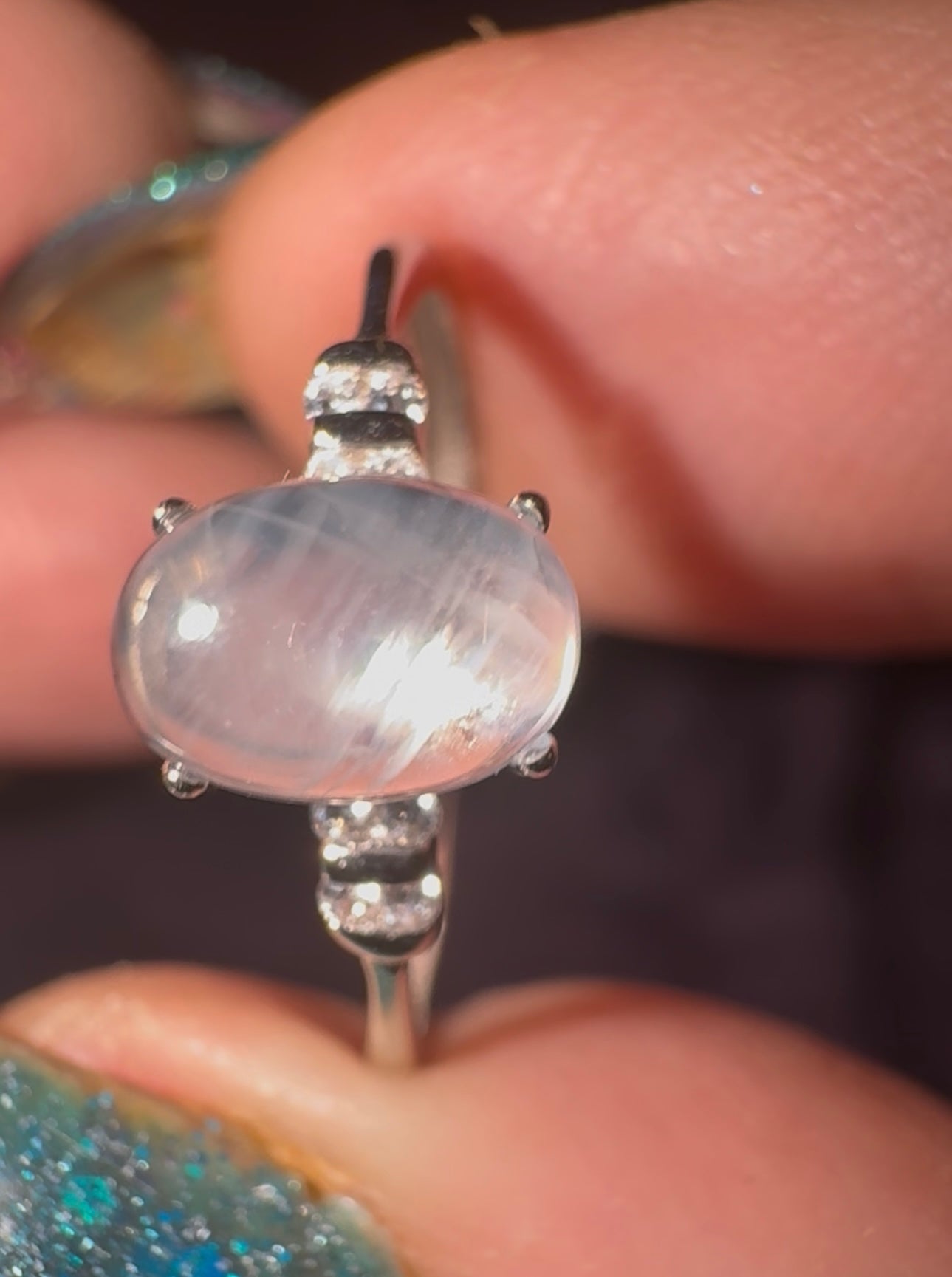 Brazilian Star Blue Needle Quartz Ring