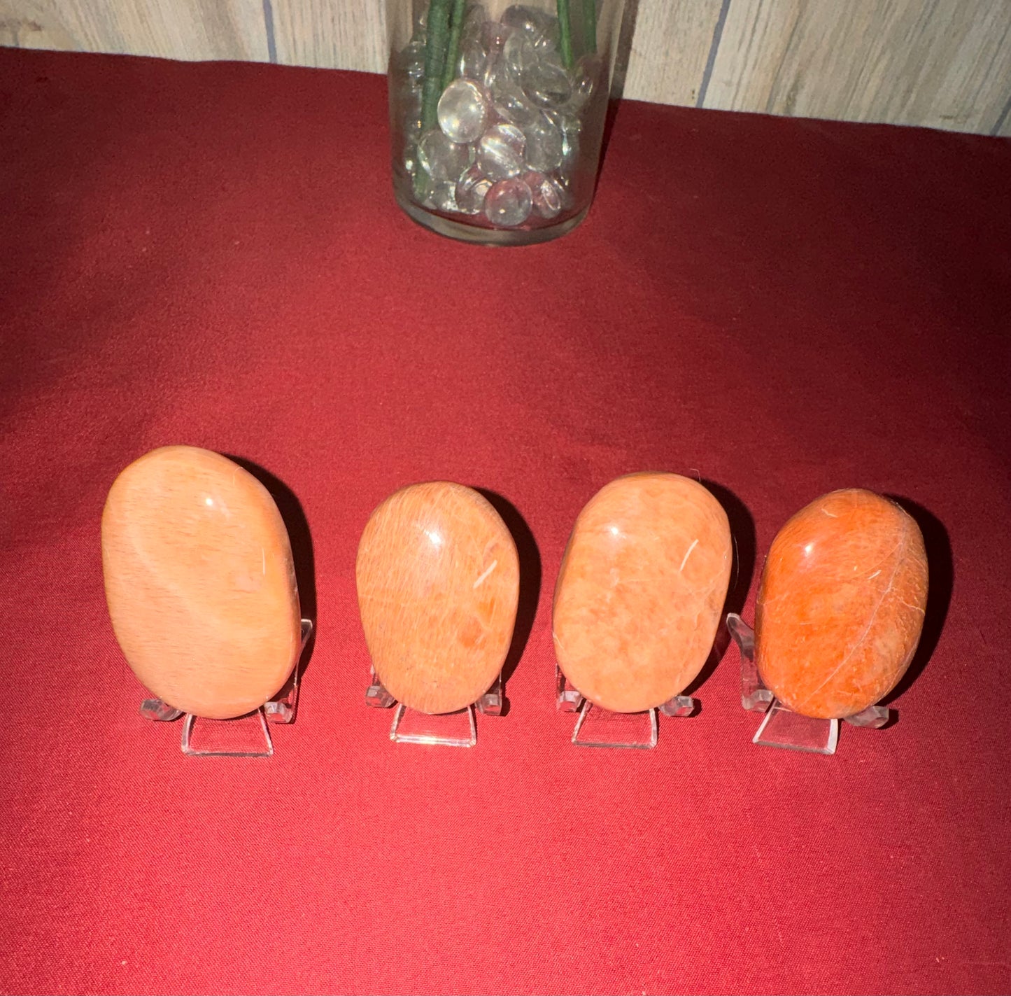 Peach Moonstone Palm Stones