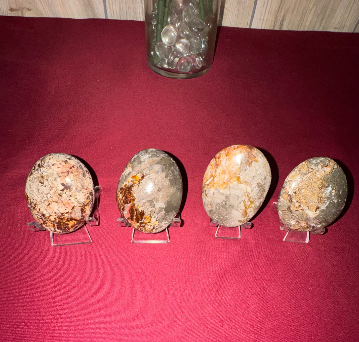 Ibis Jasper (sometimes thought to be called Ibis Agate ) Palm Stones
