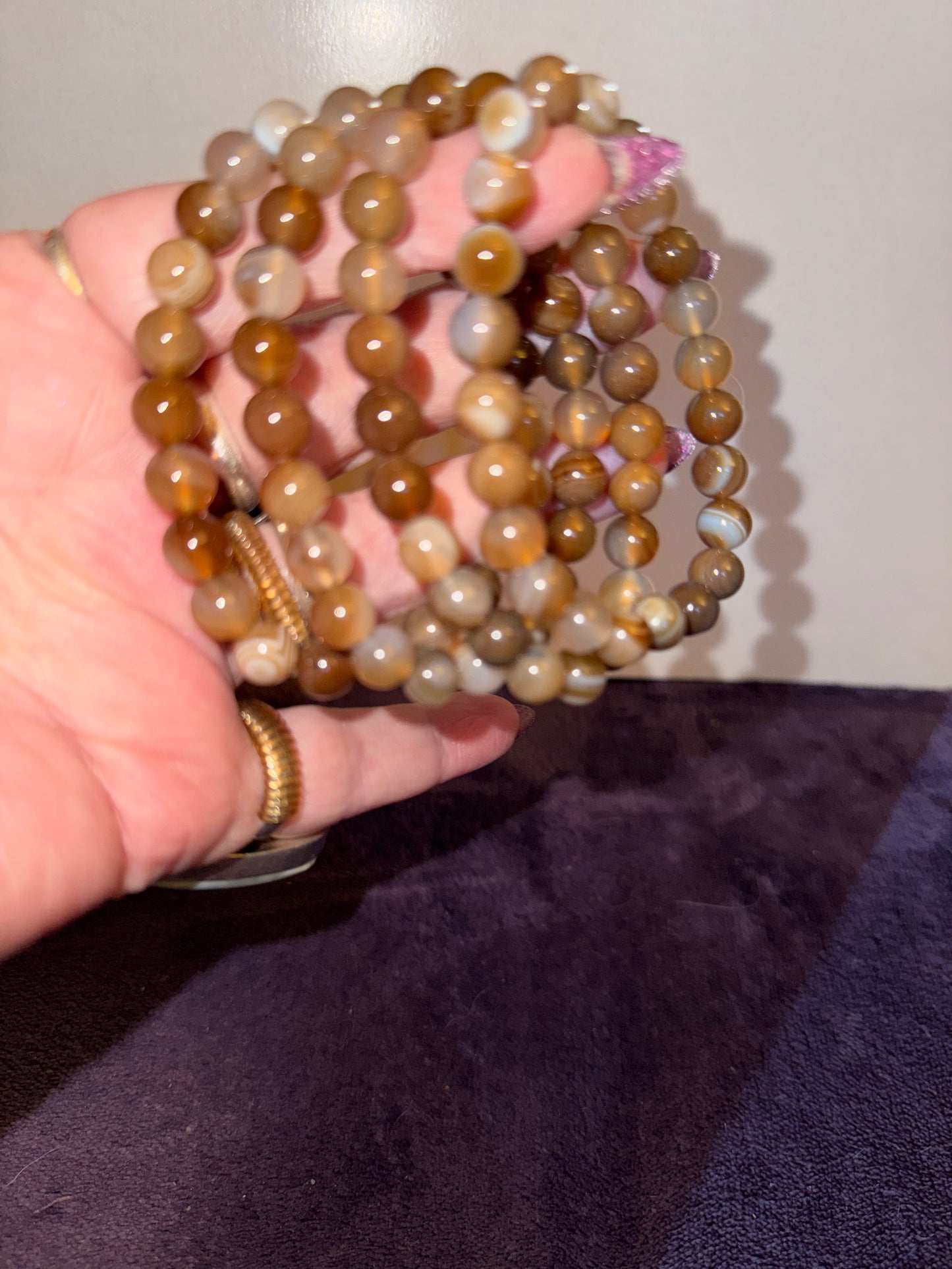 HQ 8mm Coffee Agate Bracelets
