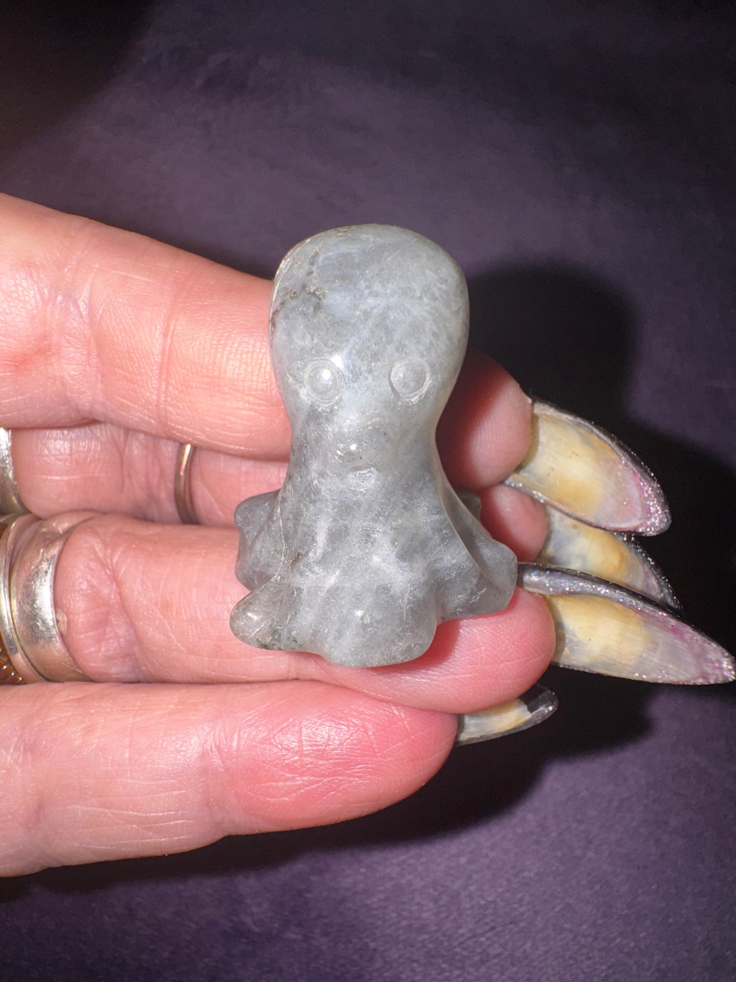 Labradorite Miniature Octopus Carvings 3/4”
