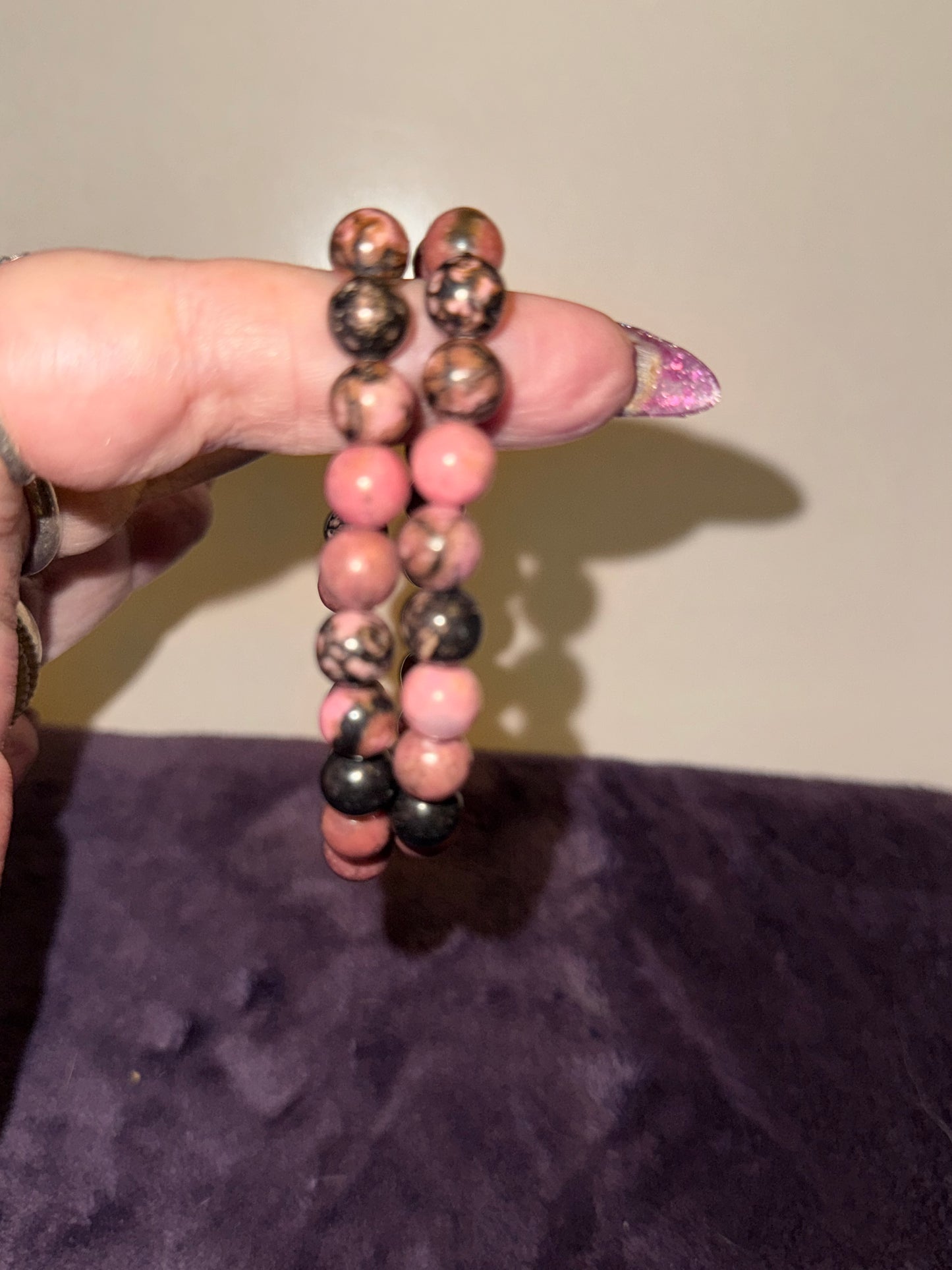 Rhodonite 8mm Bead Bracelets