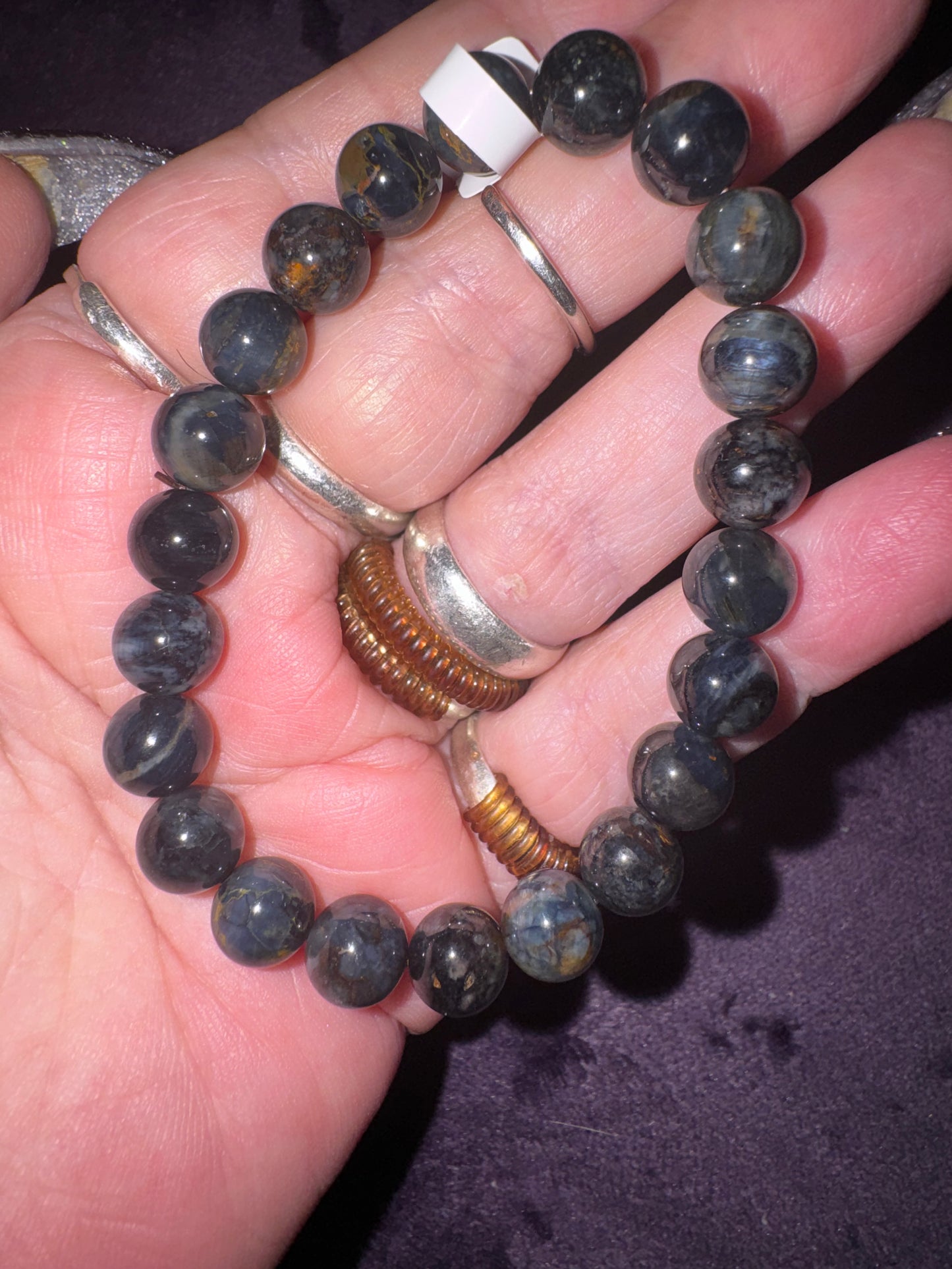 Blue Pietersite 9mm Bead Bracelet