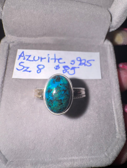 Azurite Fitted Size s925 Ring