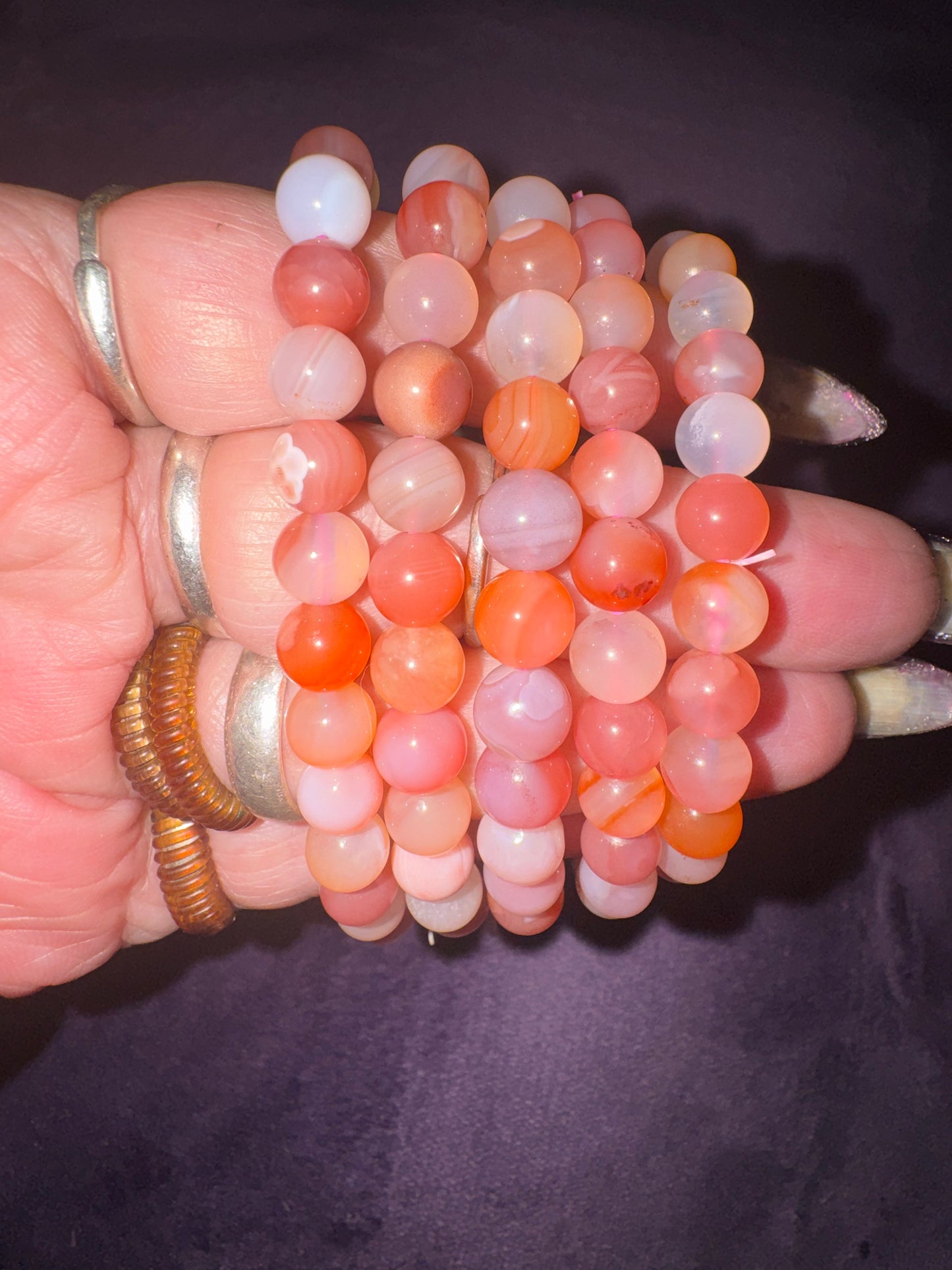 Sichuan YanYuan Pink Agate 8mm Bead Bracelets