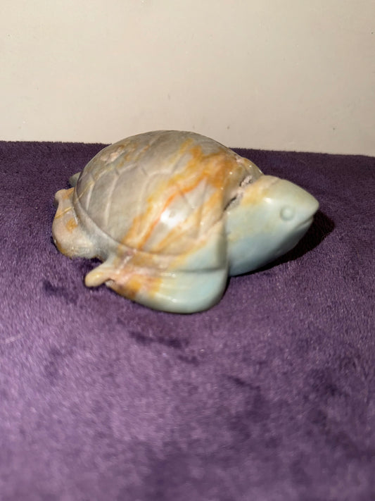 Caribbean Calcite Sea Turtle Carving