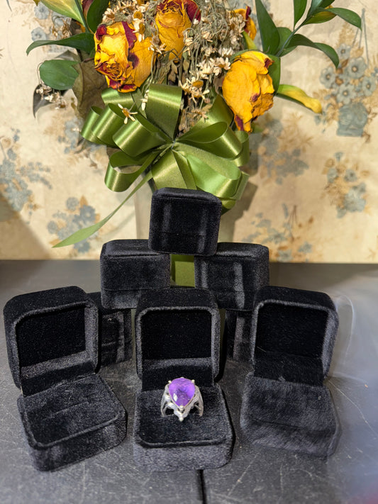 Black Velveteen Ring Boxes