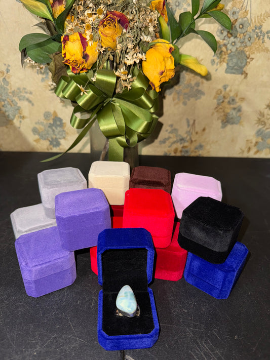 Colorful Velveteen Ring Boxes