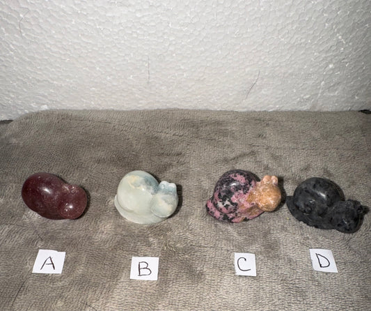 Mini Crystal Snail Carvings