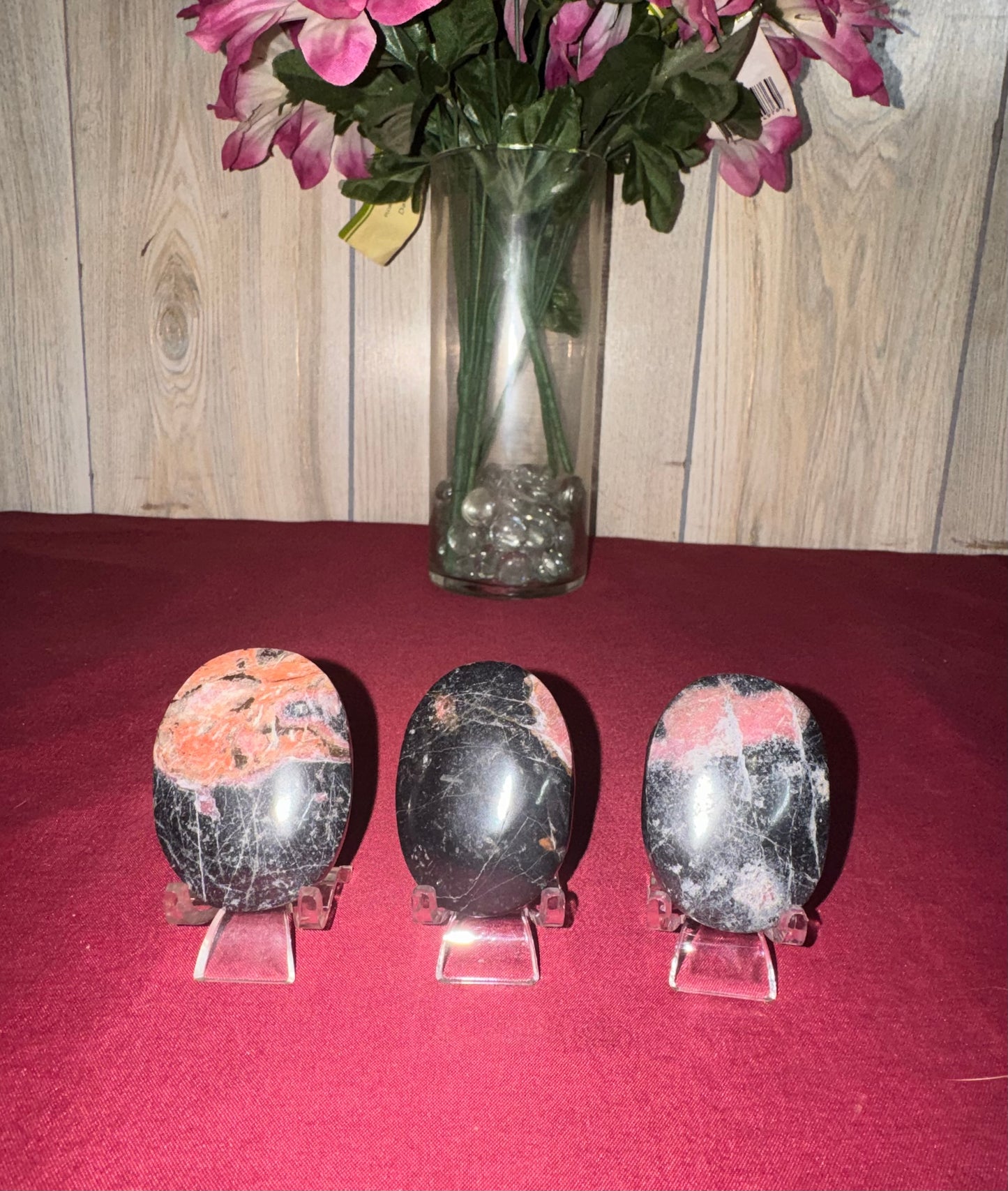 Rhodonite Palm Stones
