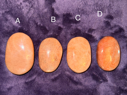 Peach Moonstone Palm Stones