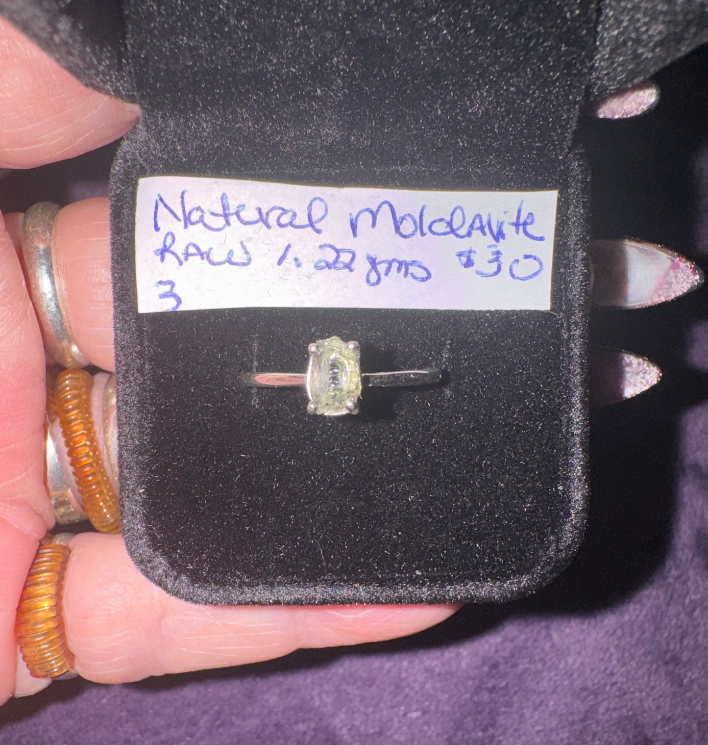 Natural Raw Moldavite Starter s925 Rings. $30