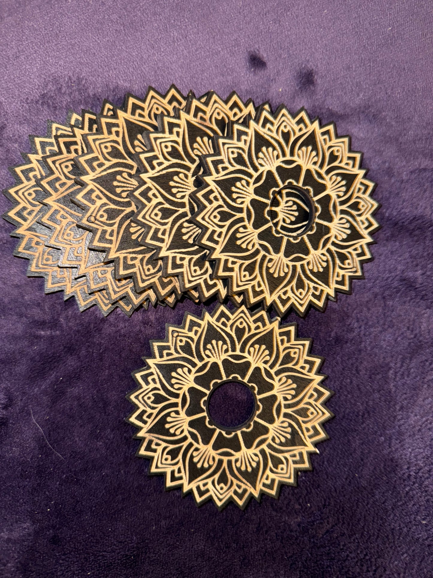 Wooden Lotus Sphere Holders