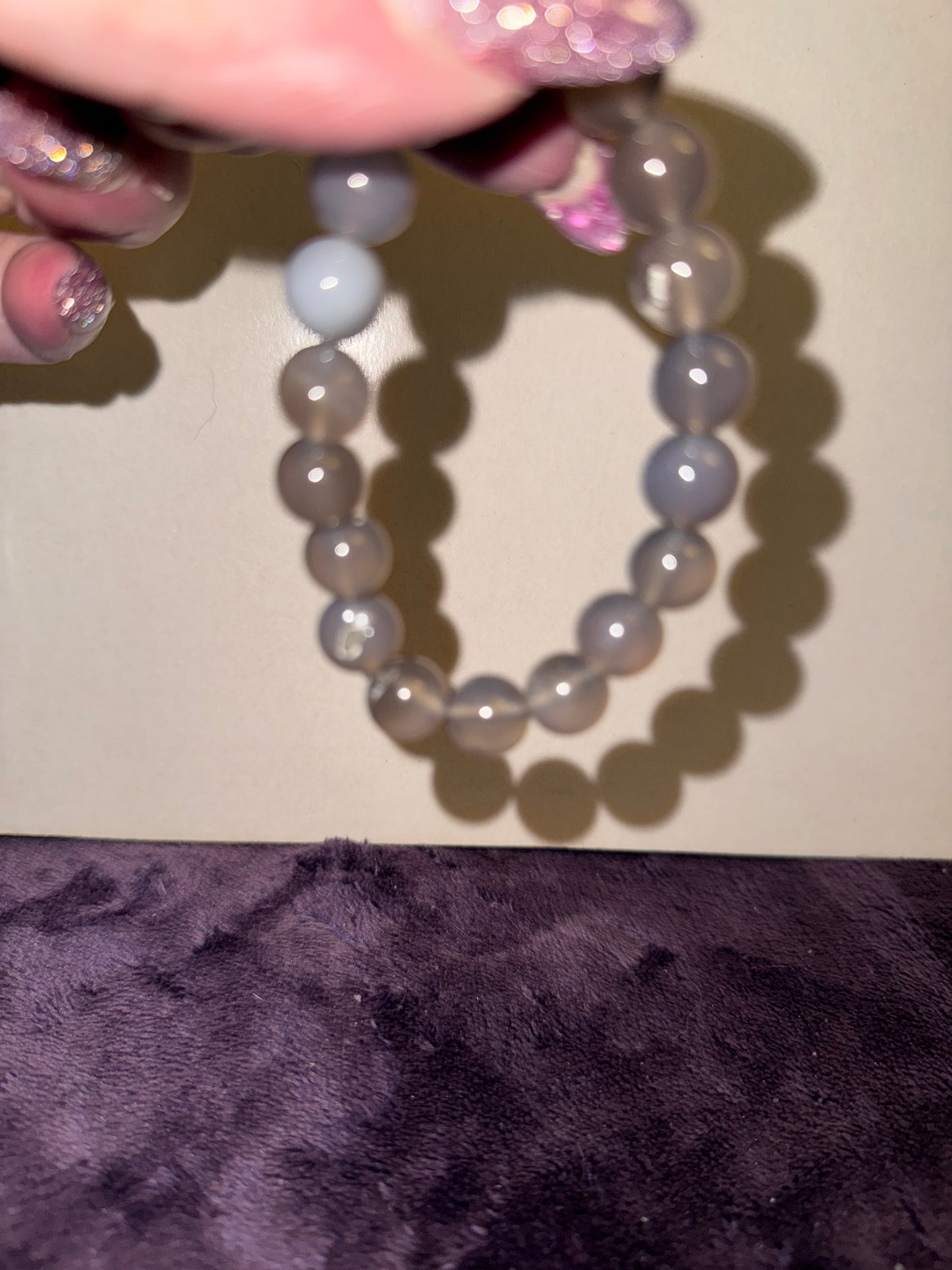 Gray Agate 10mm Bead Bracelets