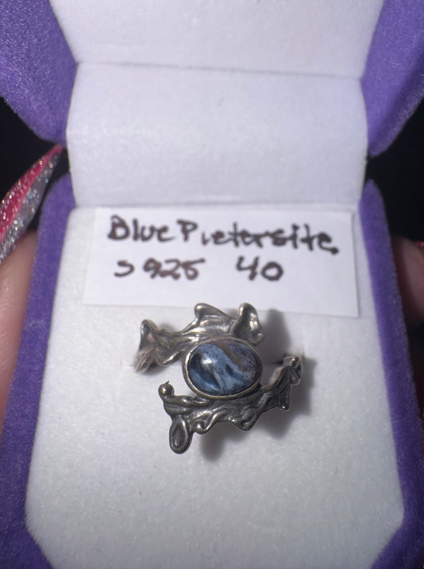 Blue Pietersite s925 Adjustable Ring