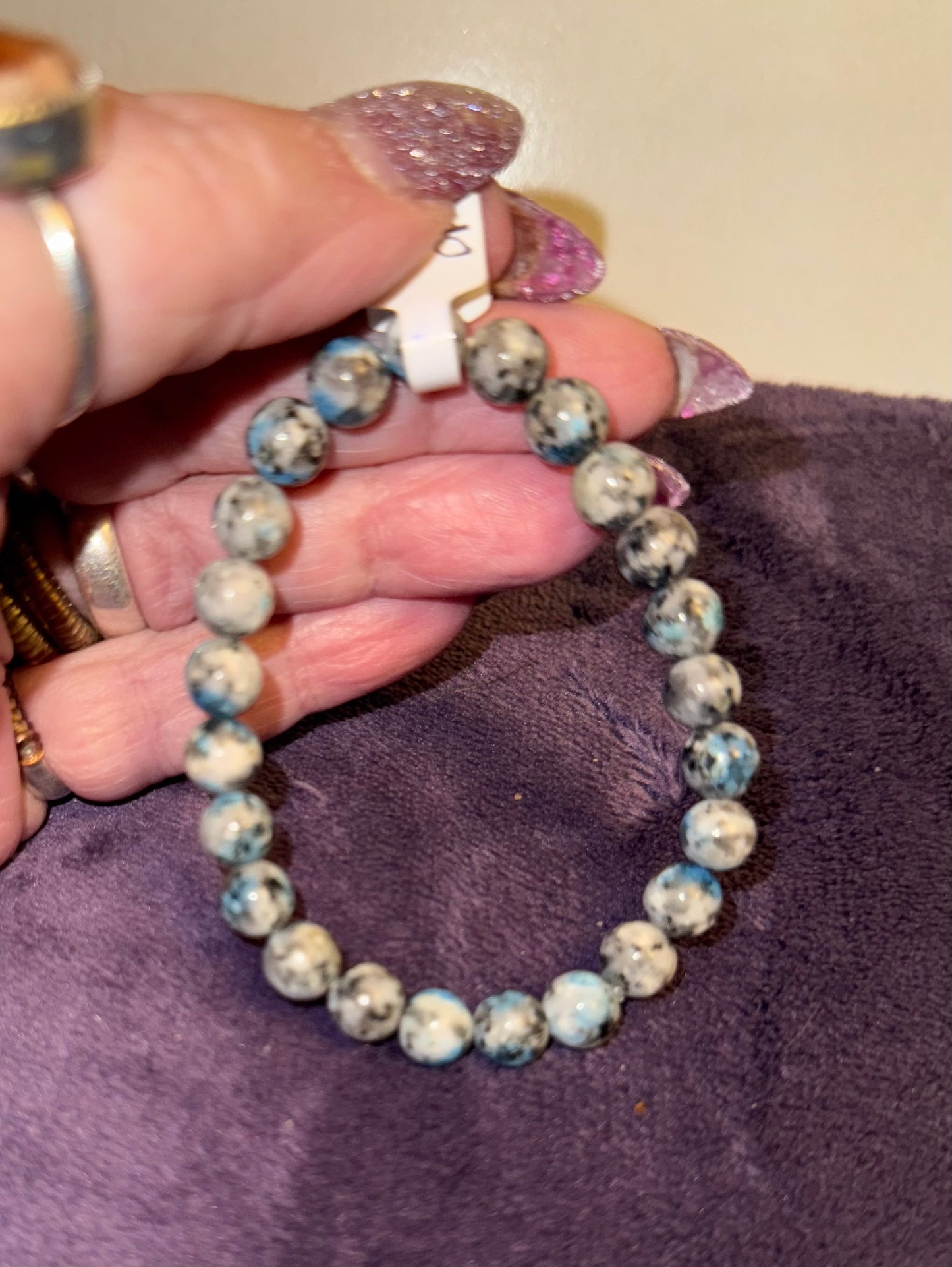 K2 Jasper ( Raindrop Azurite ) 8mm Bead Bracelets