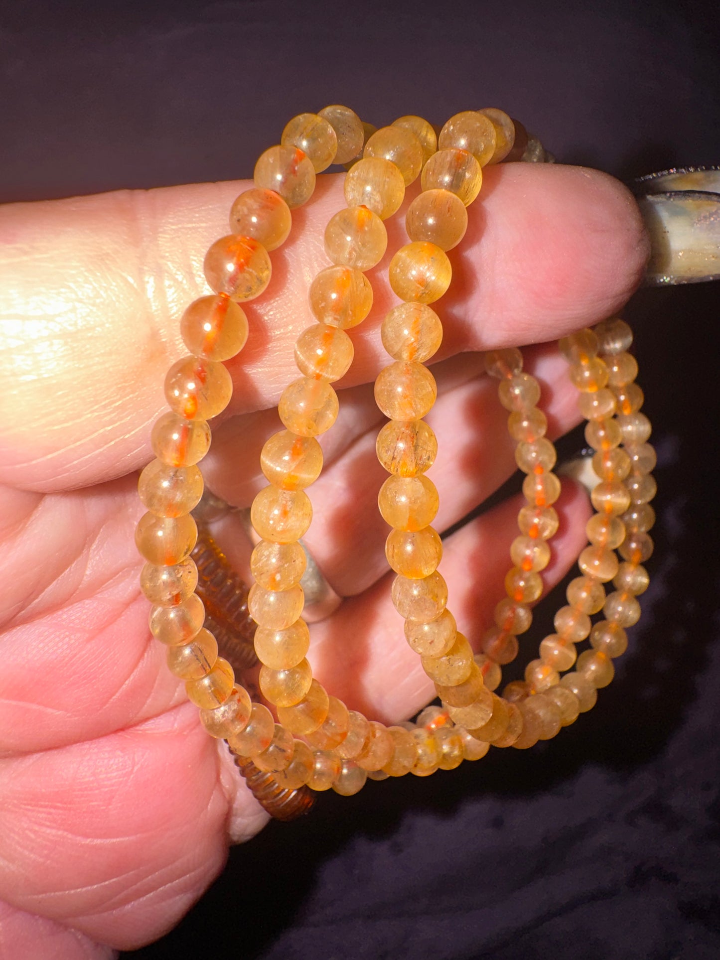 Gem Grade Yellow Apatite 4mm Bead Bracelets