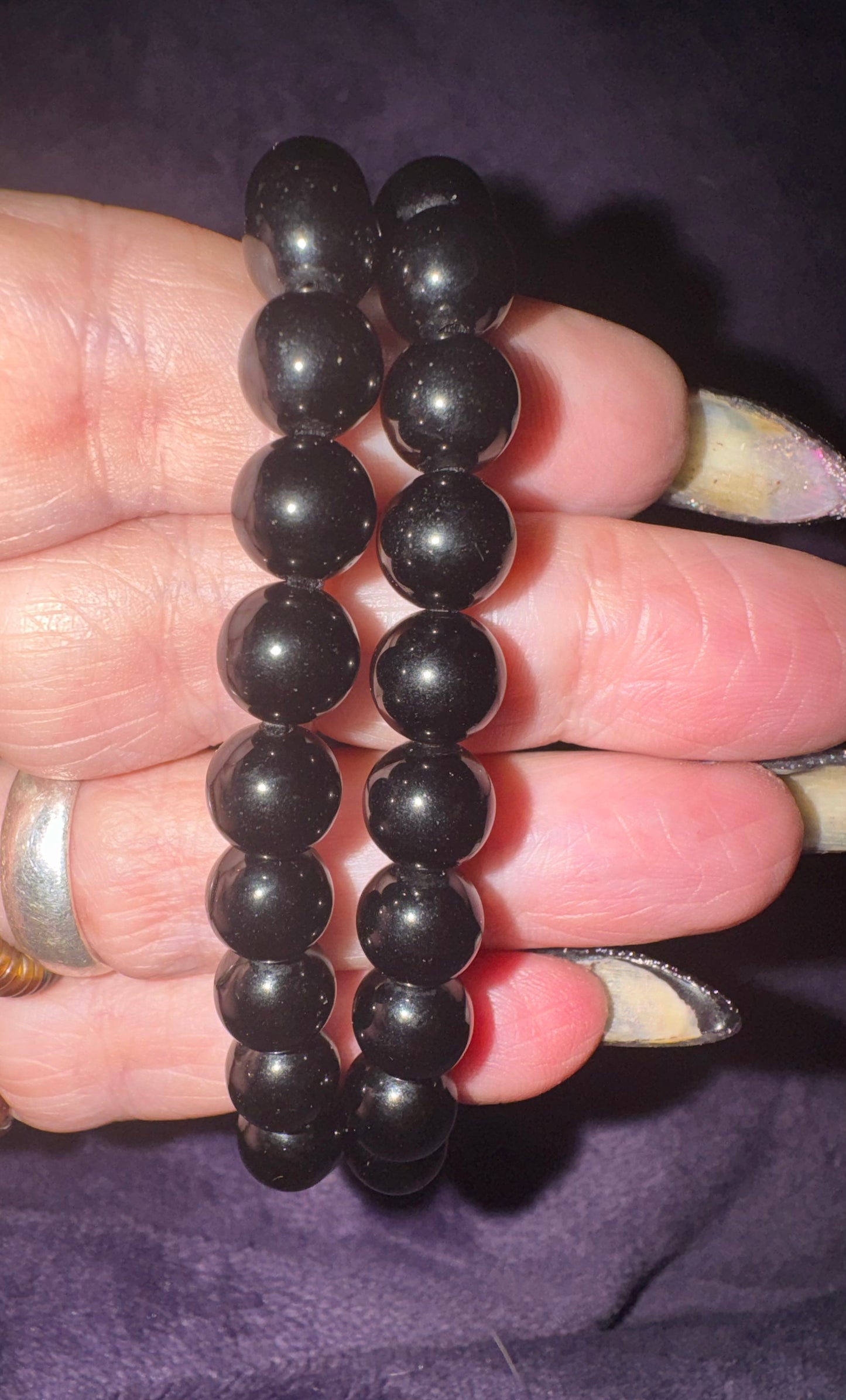 Black Obsidian 8mm Bead Bracelets