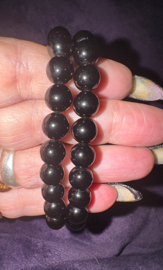 Black Obsidian 8mm Bead Bracelets