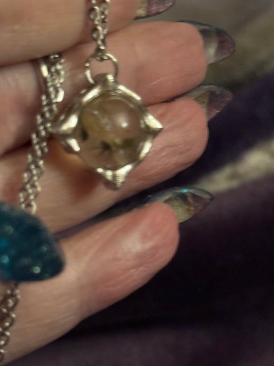 13mm Madagascar Golden Healer Hollandite s925 Pendant with Chain