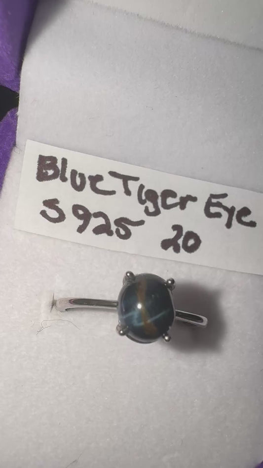 CLEARANCE SALE PRICED.  $18 Blue Tiger Eye s925 Ring.