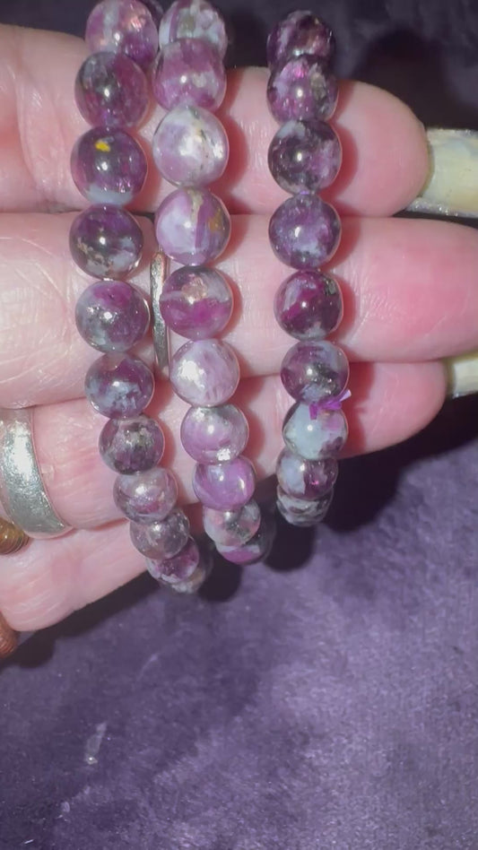 HQ Purple Emerald ( purple mica ) 8mm Bead Bracelets