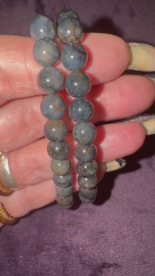 Blue Pietersite 8mm Bead Bracelets