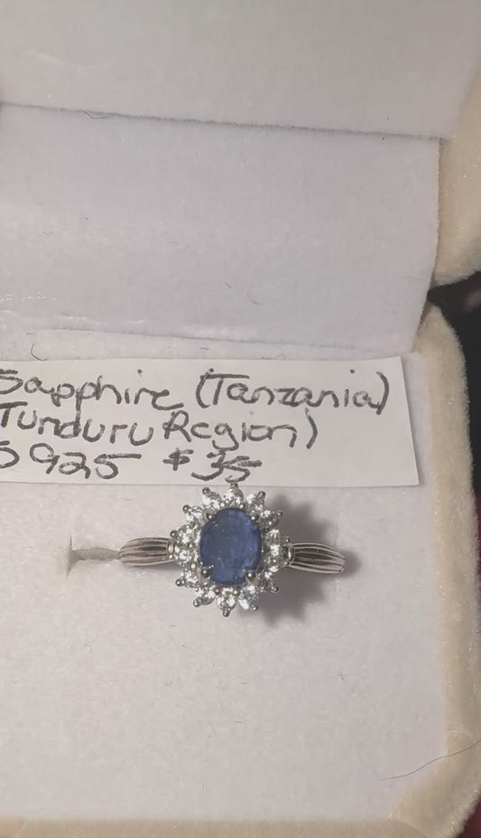 Sapphire s925 Adjustable Ring