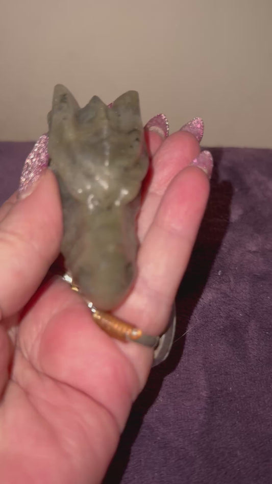 Labradorite Dragon Head