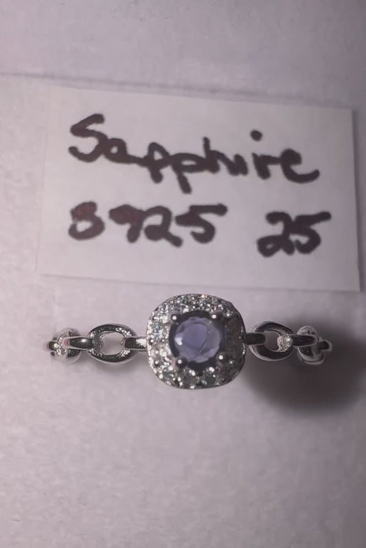 Small Minimalist Smoky Sapphire s925 Ring