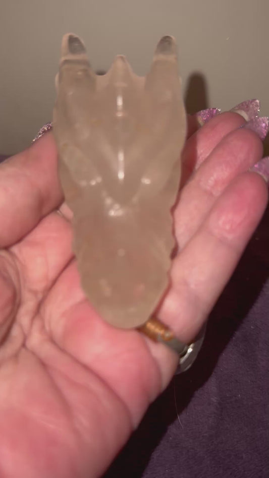 Clear Quartz Dragon Head