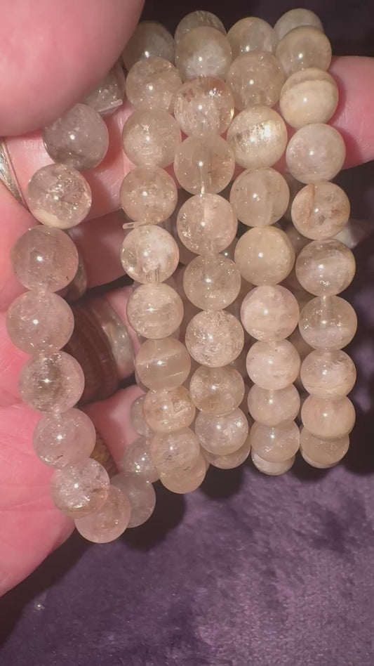HQ Smoky White Garden Quartz 8mm Bead Bracelets