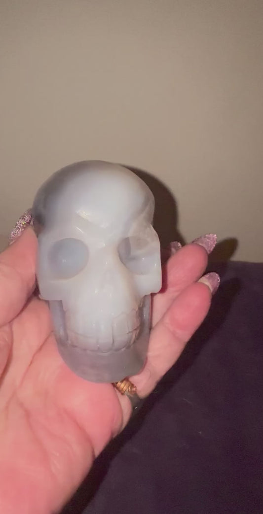Druzy Agate Skull