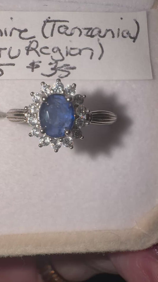 Adjustable Dark Sapphire s925 Ring