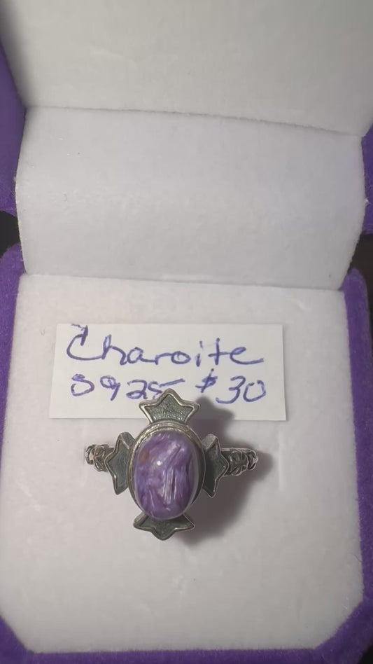 Royal Russian Charoite Adjustable s925 Ring