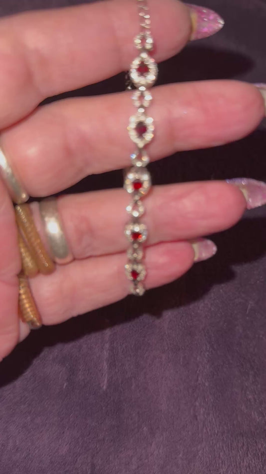 5 Stone Garnet Bracelet