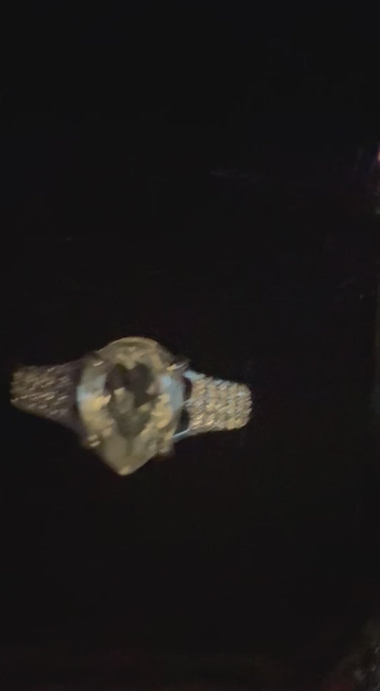 DEEP CLEARANCE $15 Price. Clear Quartz s925 Adjustable Ring. This piece is so sparkly it appears gold in the camera