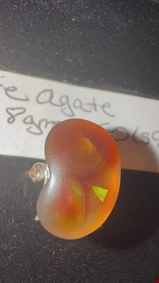 Fire Agate s925 Adjustable Ring