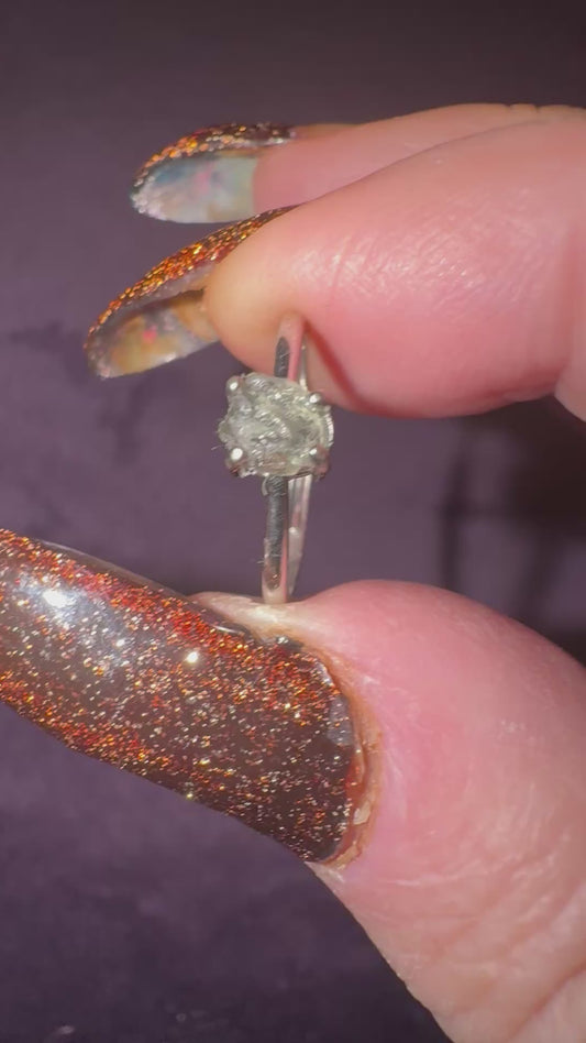 Natural Raw Moldavite Starter s925 Rings. $30