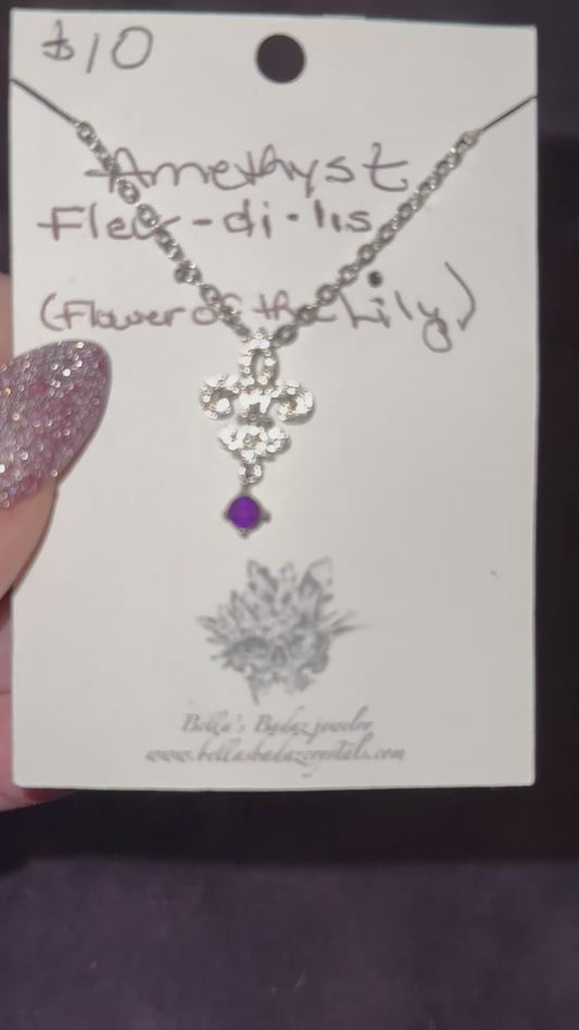 Amethyst Fleur De Lis Necklace
