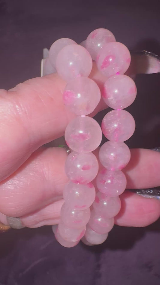 Sakura Rhodonite 9.5mm Bead Bracelet ( Brazil)