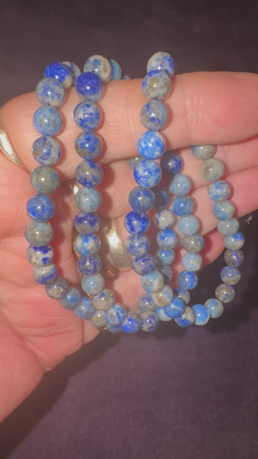 HQ Blue Lapis ( Lapis Lazuli ) 7 mm Bead Bracelets