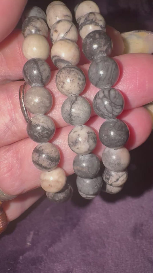 Black Lace 8mm Bead Bracelets