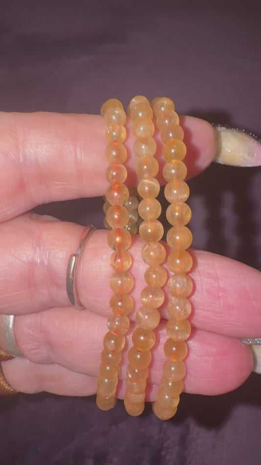 Gem Grade Yellow Apatite 4mm Bead Bracelets