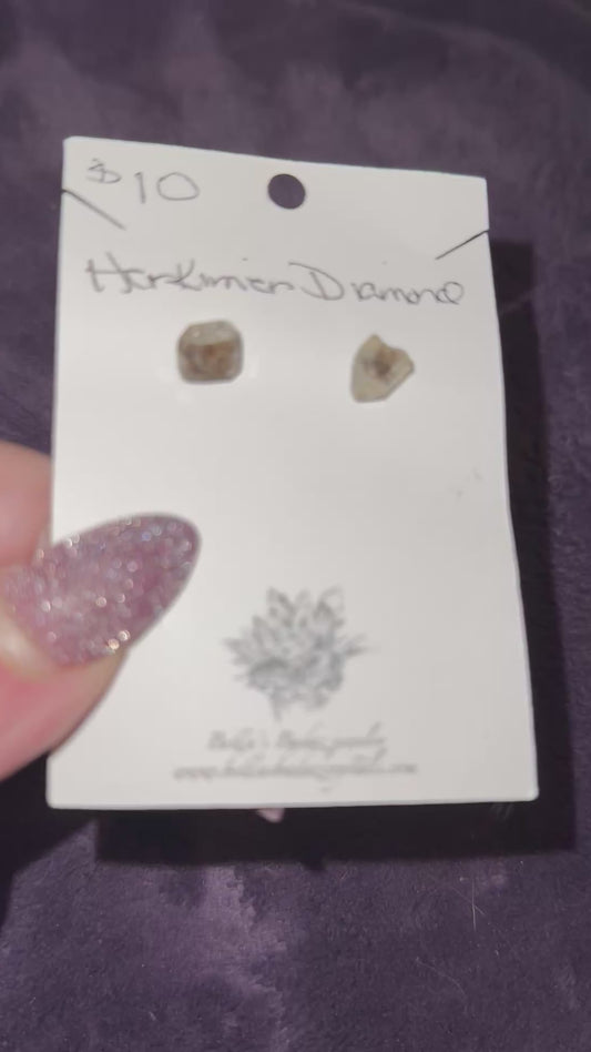 Herkimer Diamond Raw Stud Earrings