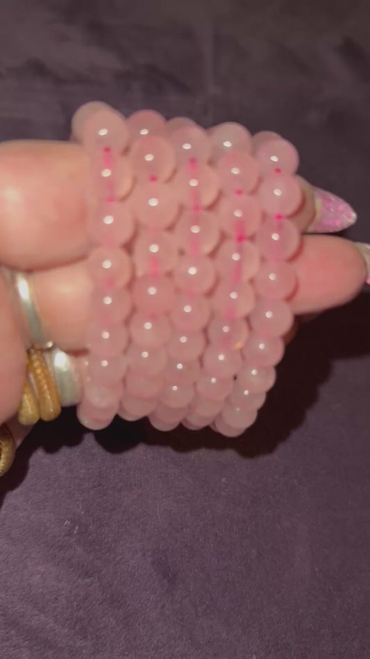 8mm HQ Rose Quartz Bead Bracelets